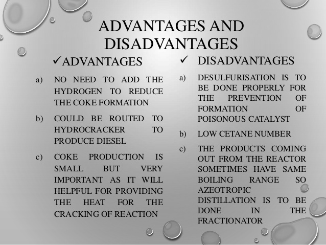 disadvantages of hydrocracking